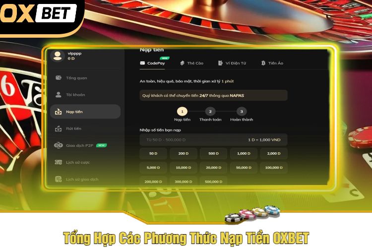 Tổng Hợp Các Phương Thức Nạp Tiền OXBET